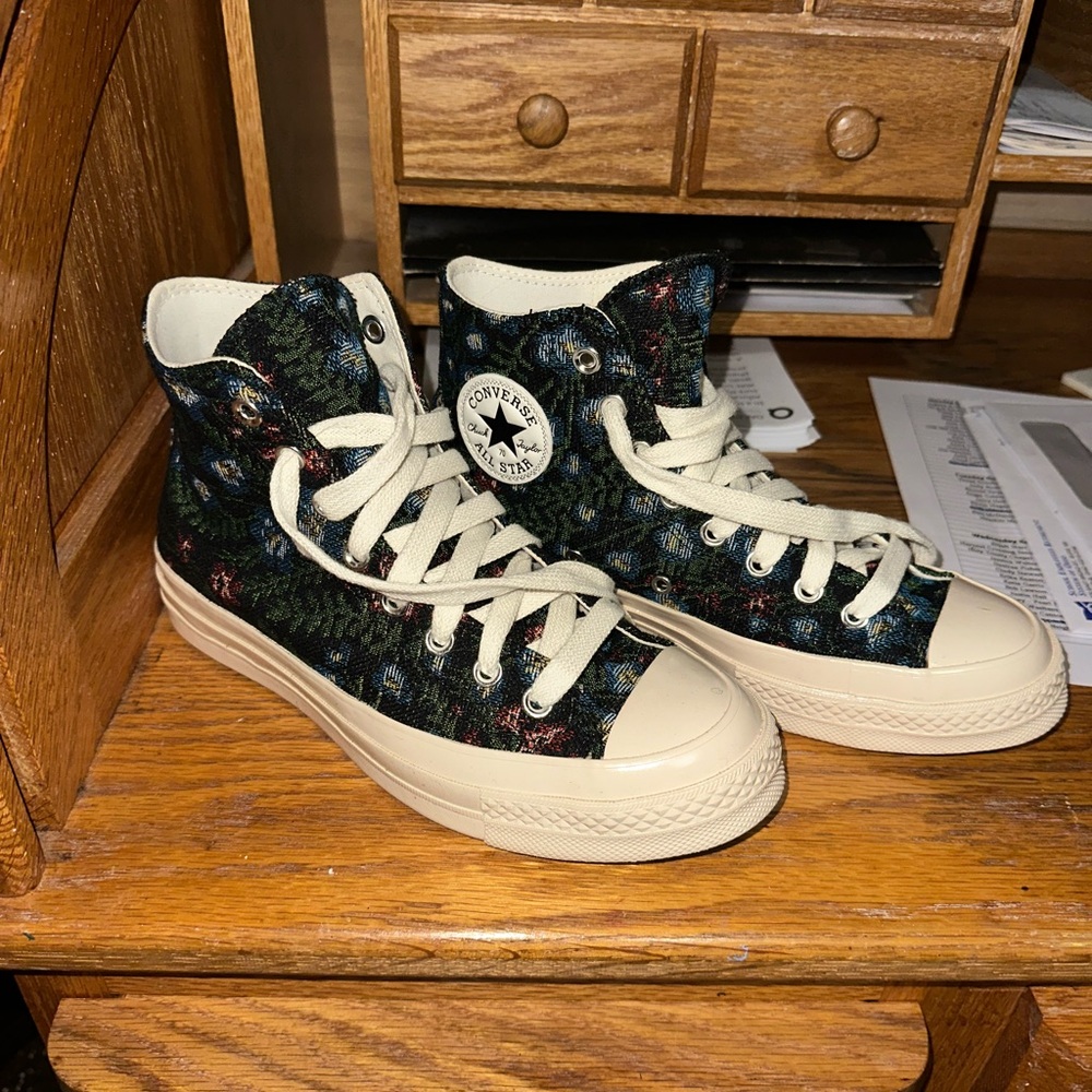 Converse High-Top Sneakers with Dark Multicolor Design